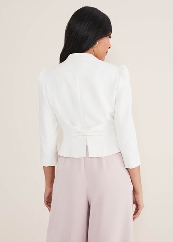 Phase Eight Petite Isabella Bow Jackets White Canada | RFTBMO-650